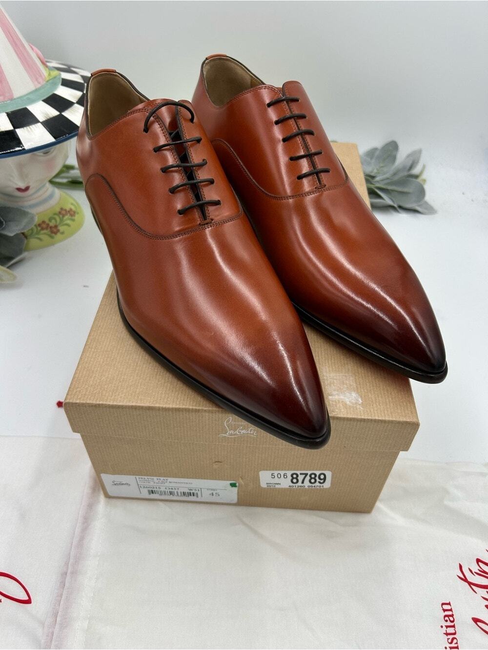 Men's Christian Louboutin pelvis Leather, Oxford's size 45 made in Italy